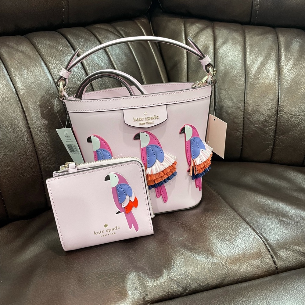Kate Spade Pipa Parrot Flock Purse & Wallet
